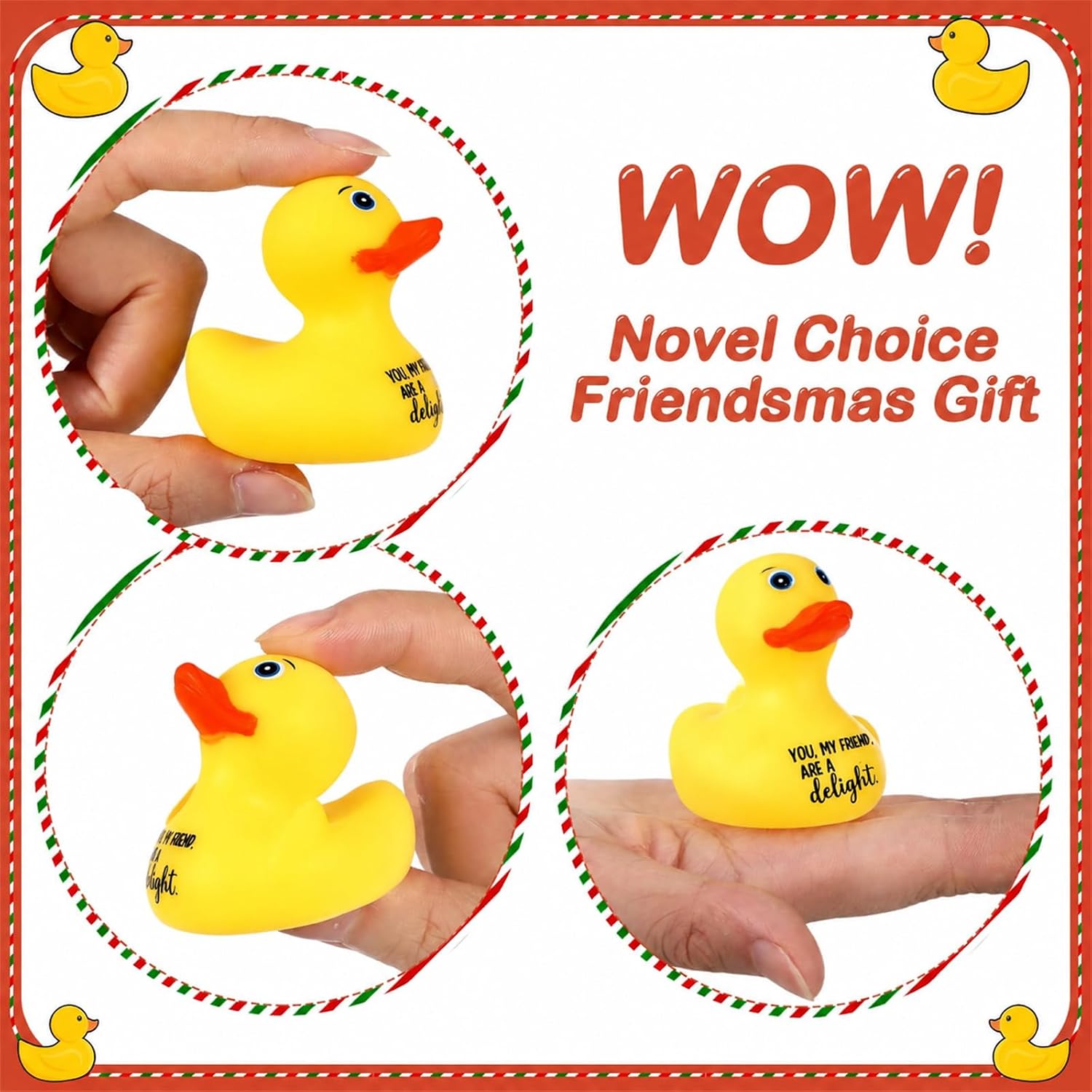 Jenaai 30 Pcs Funny Finger Rubber Ducks Bulk image 2