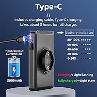 Vista 5 de ROCKBROS Soporte para bicicleta compatible con computadora de ciclismo, 10000mAh/5000mAh Type-C Recarga Luz de bicicleta