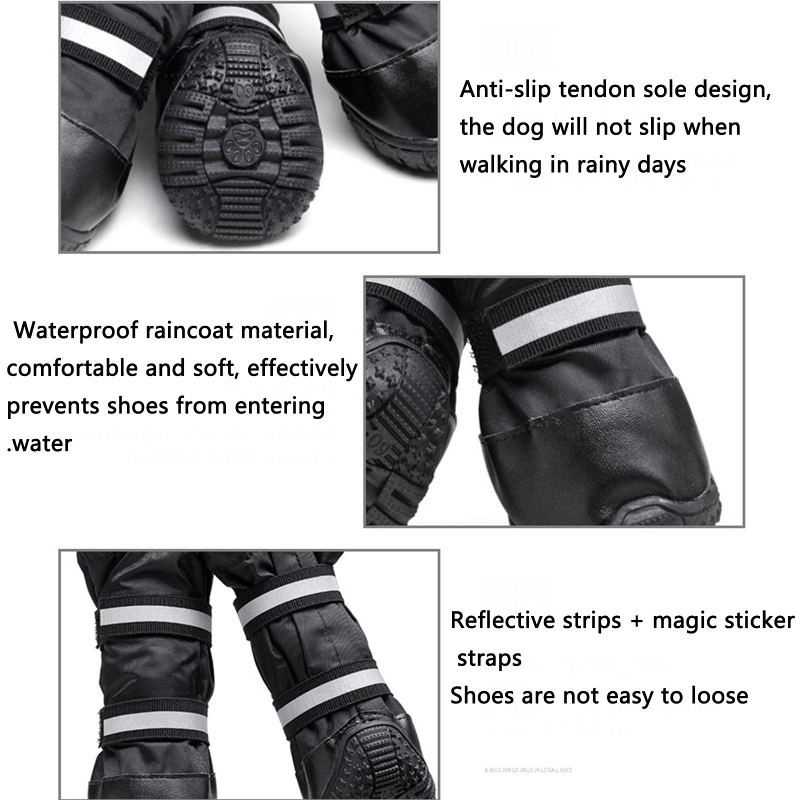 JUSHZ Hundeschuhe Wasserdicht Pfotenschutz Dog Shoes Hund Schuhe Neopren Für Große Hunde 4er-Set Mit Abriebfester Anti Rutsch Gegen Hitze Regenfest rutschfest (90,Blue)