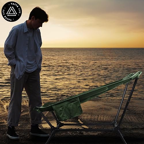 Miniatura 2 de Sillas de camping plegables de respaldo bajo para adultos con bolsas de almacenamiento y estuche de transporte - Sillas de césped plegables, silla