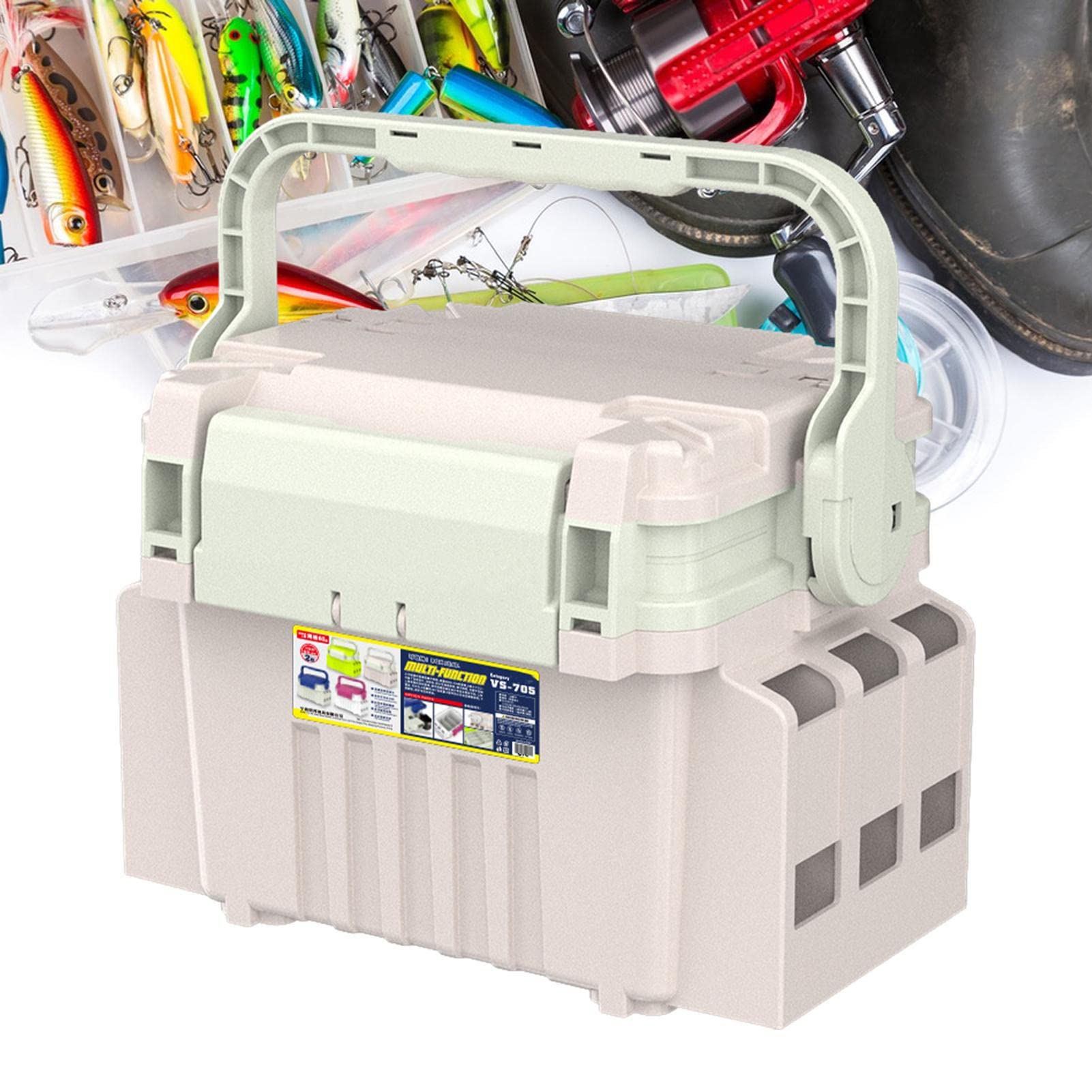 Fishing Tackle Box, Double Layered Fishing Boxes, Portable Tackle Box for Fishing Accessories, Multi-Functional Sponge Fishing Box, Fishing Lure Bait Gear Equipment Kit, Fishing Gear