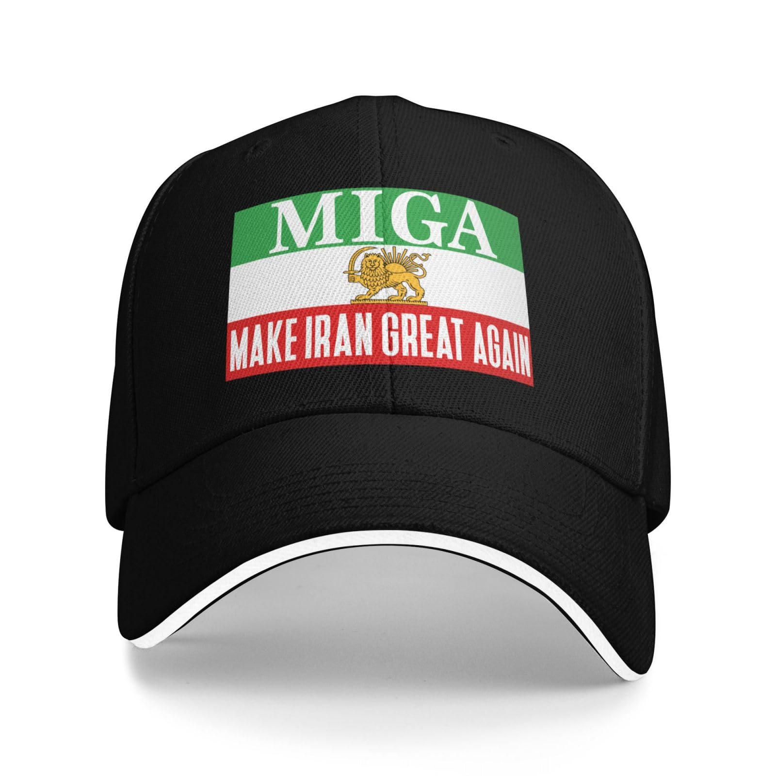 Anceky Unisex Black Make Iran Great Again Hat Old Iran Persian Flag Lion And Sun Hat Cap For Men Women