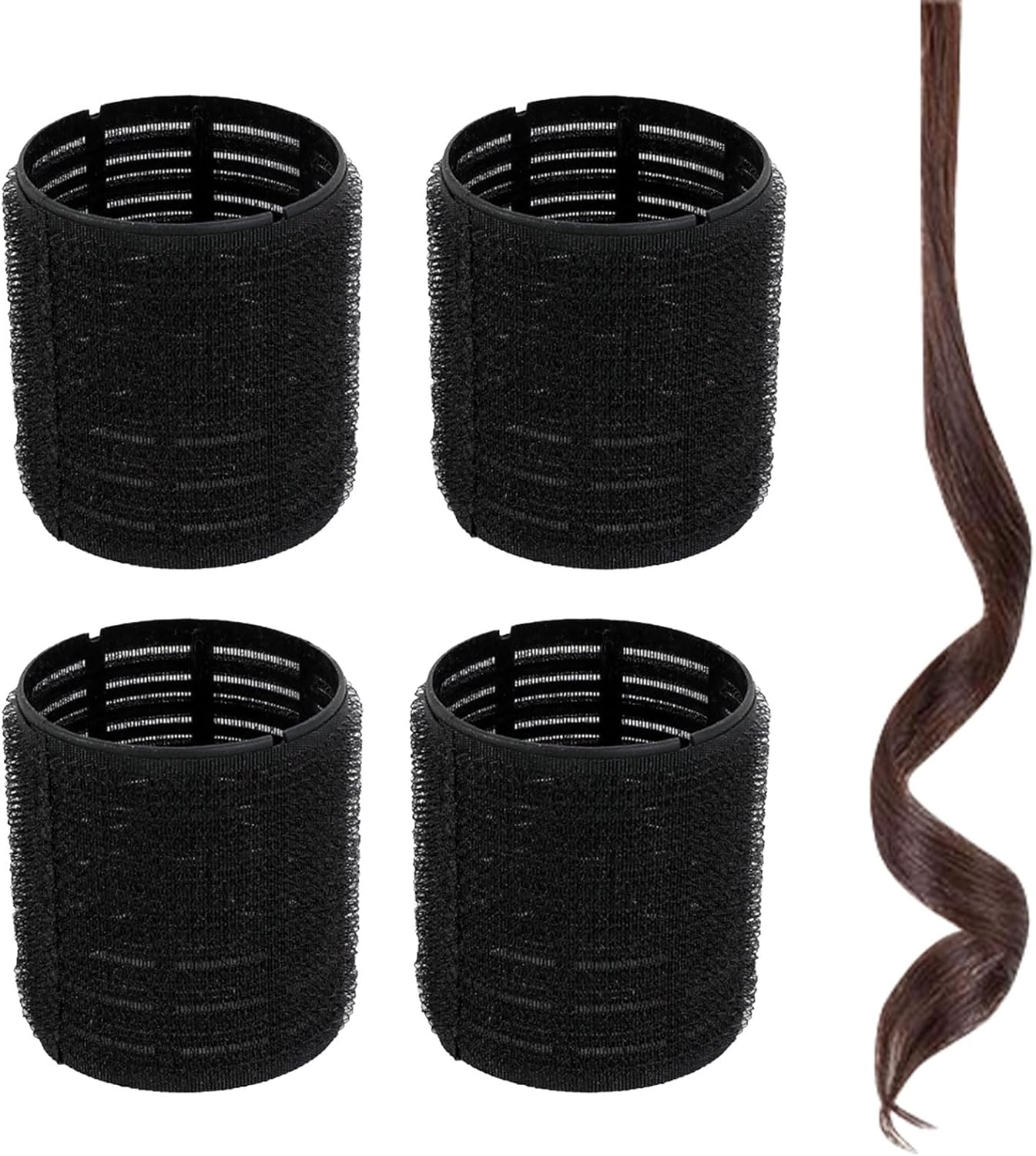 4Pcs Hair Rollers Self Grip,Large Rollers with Clips,Jumbo Heated Hair