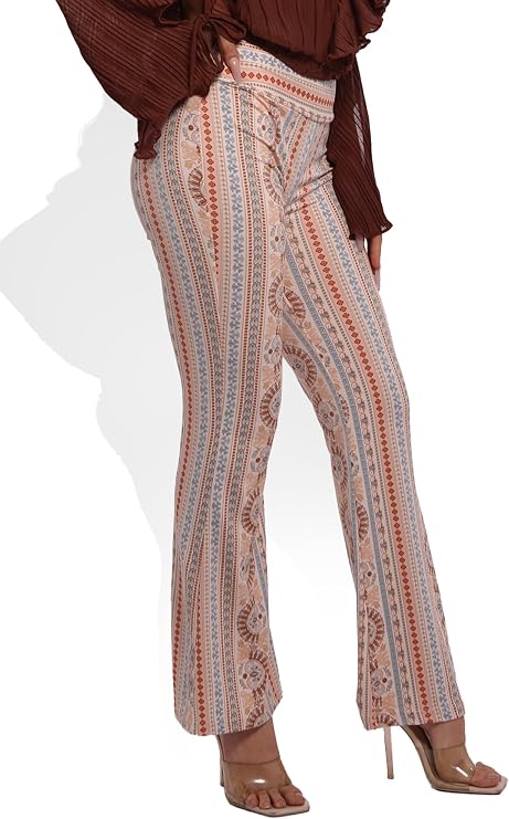 ShoSho Womens Flare Palazzo Pants Casual Boho Bell Bottoms Wide Leg Buttery Soft Bottoms