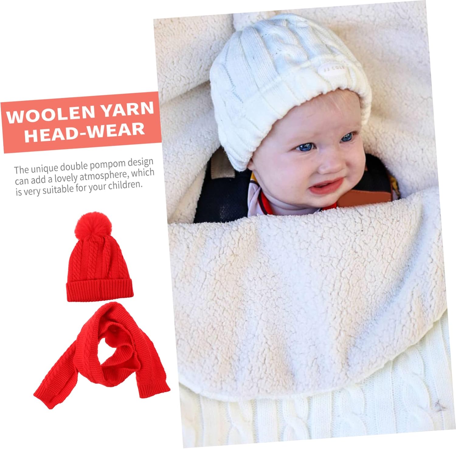VALICLUD Hat Scarf Knit Beanie Pom Hat Boys Neck Warmer Scarf Gray Winter Thick Fluffy Hats Has Scarves -wear