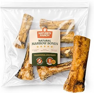 Premium Marrow Bones for Dogs – 3–4 Inch, 6 Pack, Slow-Roasted, Dental Health Chews for Plaque & Tartar Control, Easy to Digest, Long-Lasting, Natural Single Ingredient for Real.