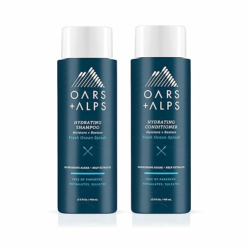Oars  Alps Juego de champú y acondicionador para el cabello sin sulfatos para hombre cuidado del cabello infundido con extractos de algas y algas