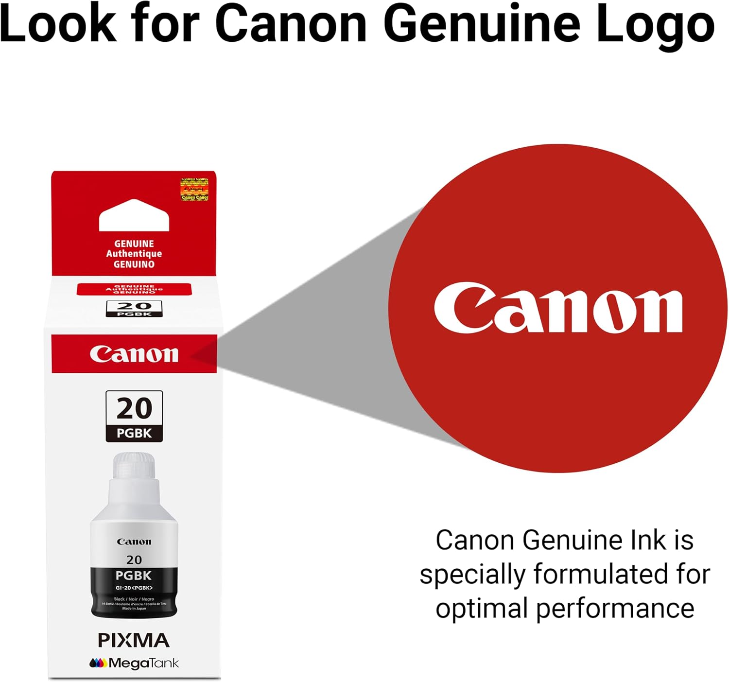 Canon GI-20 Genuine PGBK Ink Bottle, Compatible to PIXMA G6020 and G5020 MegaTank Printers image 5