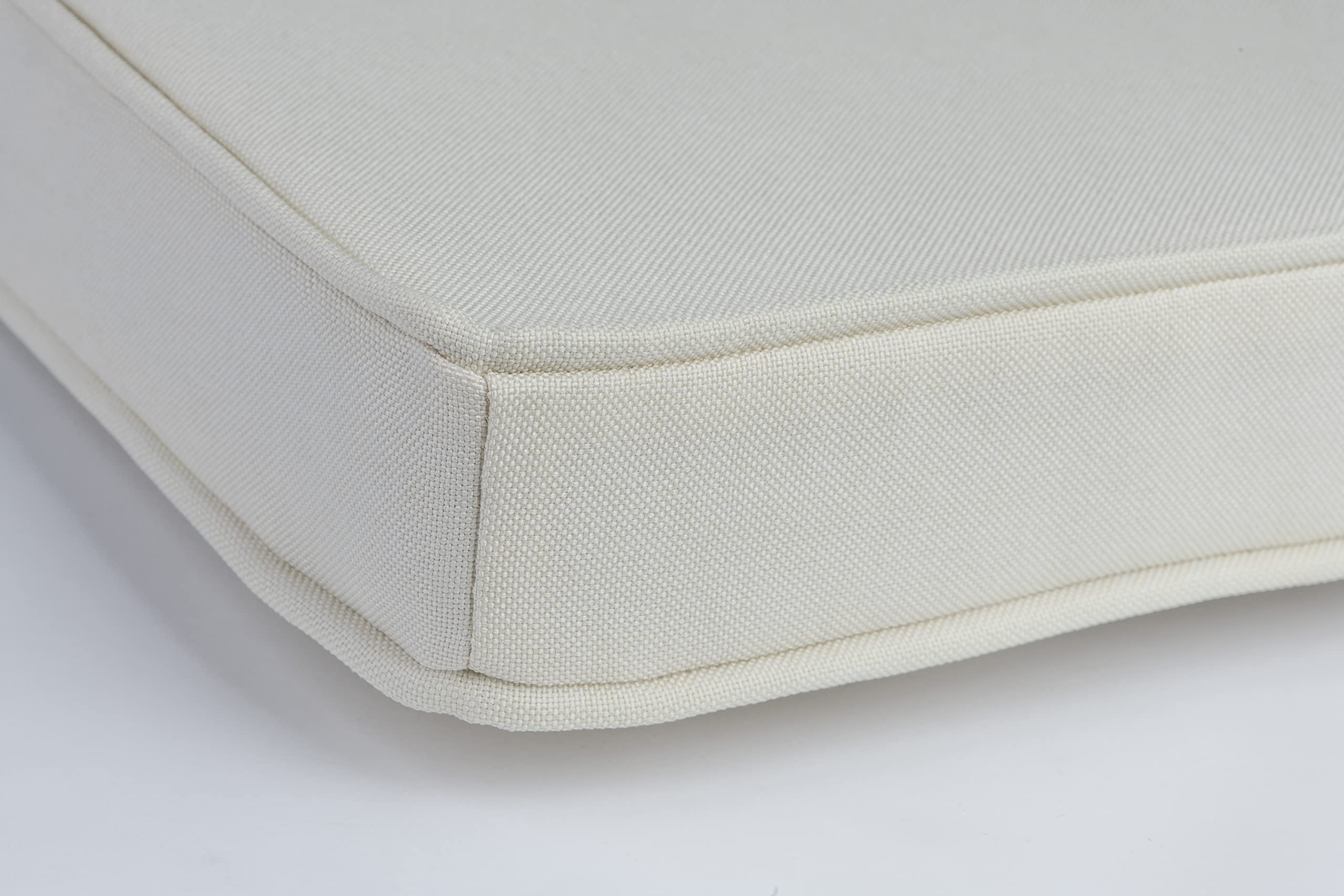 sunnypillow Lot de 4 coussins, pour chaise en rotin, 40 x 45 x 5 cm, rembourrés, avec rubans, pour l'intérieur et l'extérieur, écru