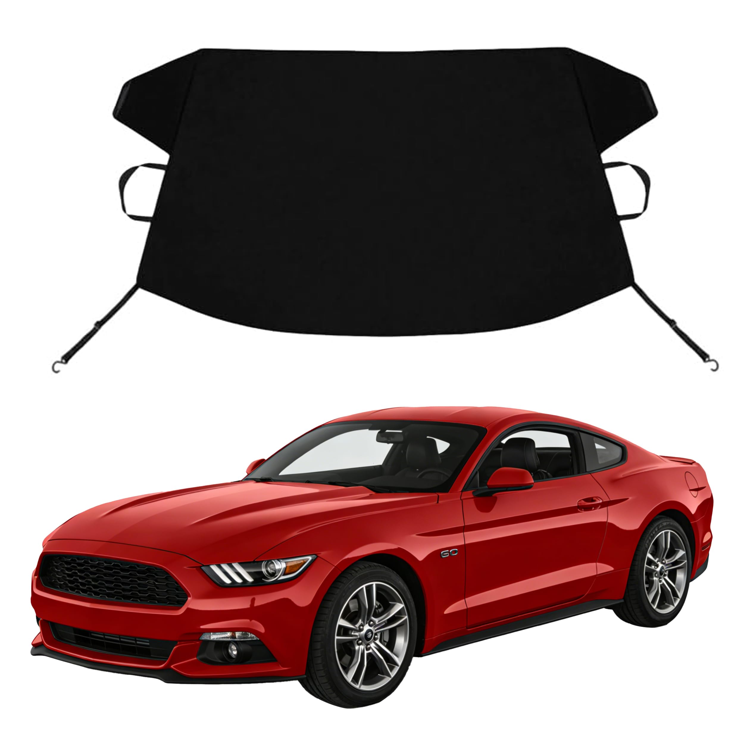 Mustang Custom Windshield Cover for Ice and Snow for-d Mustang Heavy Duty 600D Oxford Fabric Windshield Protector Fit Waterproof Frost Snow Cover Winter Car Accessories