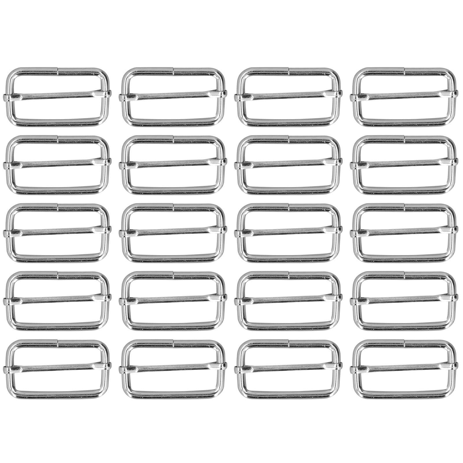 20Pcs 38mm/1.5Inch Metal Rectangle Adjuster Triglides Slides Buckle