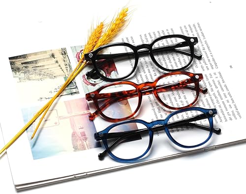 Miniatura 7 de SIGVAN 3 Pack Reading Glasses Spring Hinge Stylish Readers BlackTortoise for Men and Women