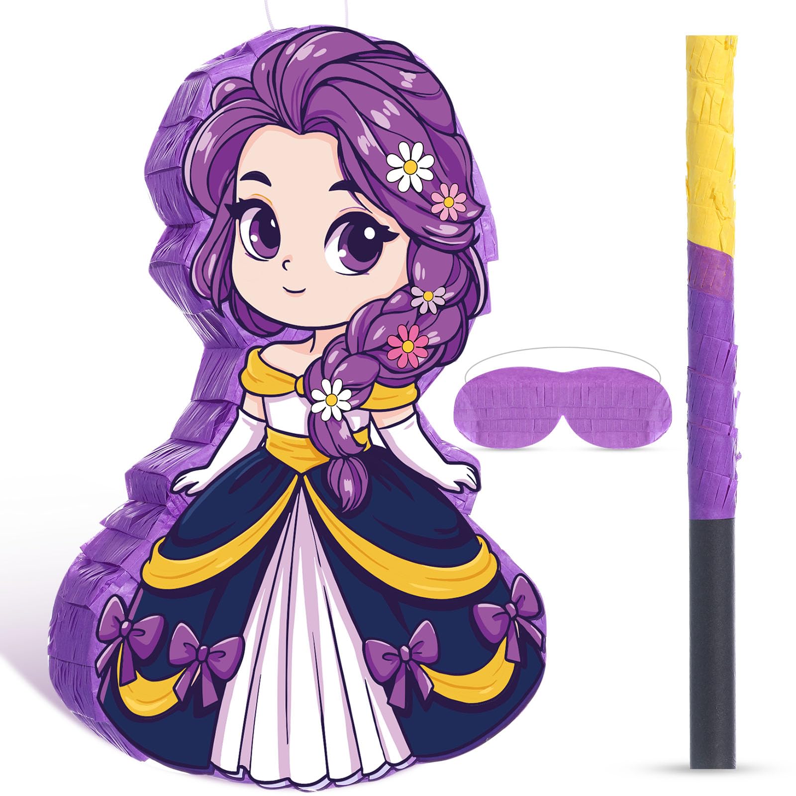 Threan Kpop - Piñata con temática de K-pop, piñata de cumpleaños musical con venda para los ojos, murciélago, palo de música, suministros de fiesta para niñas, suministros de fiesta de cumpleaños