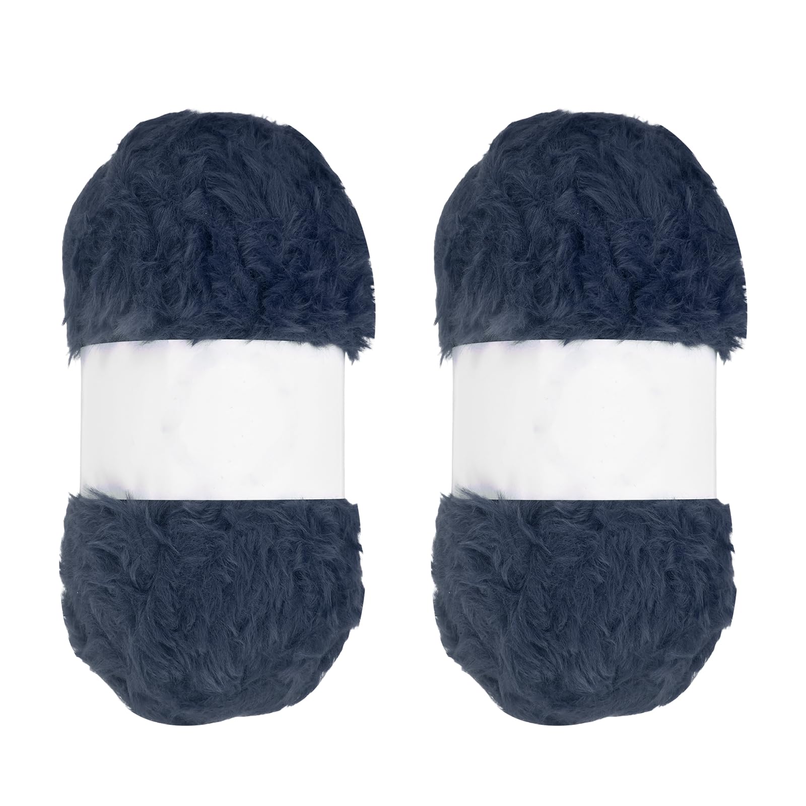 Hilo falso de peluche azul oscuro PATIKIL 2 madejas de poliester grueso de 65 yardas para tejer
