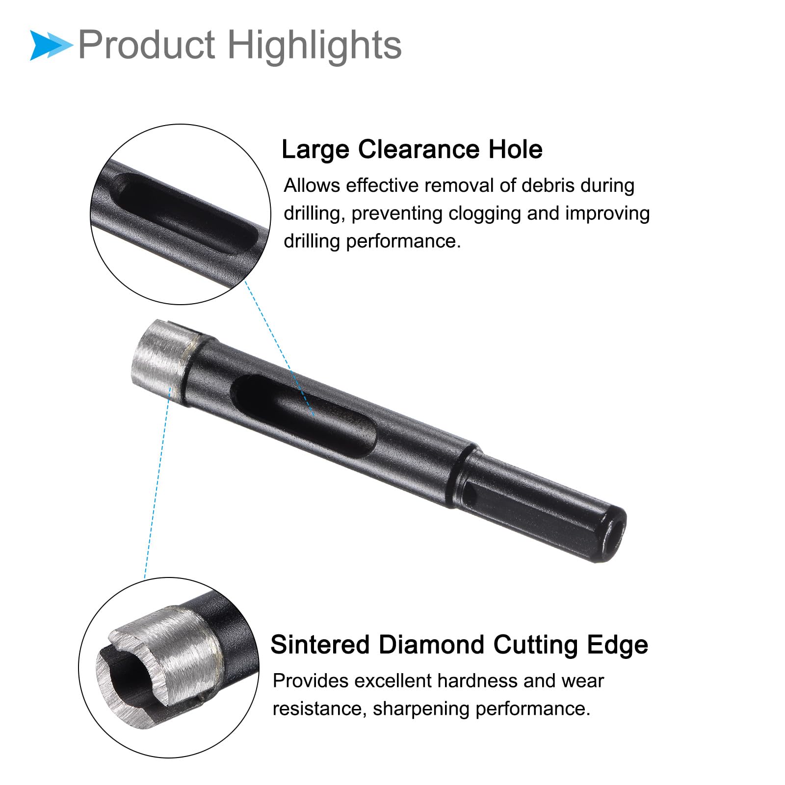 CoCud Diamond Core Drill Bits,12mm Cutting Diameter, Sintering Diamond Dry or Wet Hole Saws - Image 4