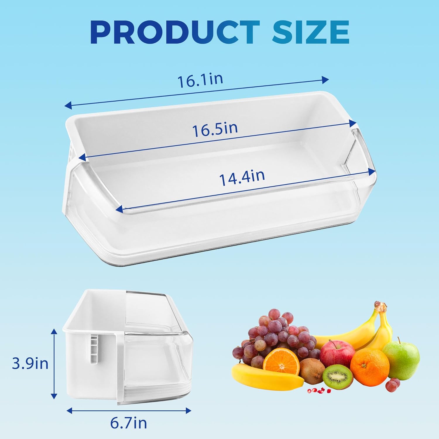 AMI PARTS DA97-06177C Door Shelf Basket Bin Fit for Sam-sung RS22HD/RSG257, Ken-more 4014100 Series, Replaces DA97-06177B, DA63-04205, 2050273, AP4457757, PS4173985,etc