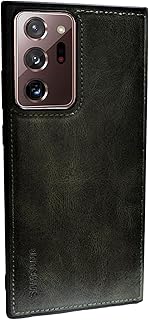 جراب متوافق مع سامسونج جالاكسي نوت 20 الترا غطاء واقي من الجلد الناعم والبولي يوريثين الحراري والسيليكون مضاد لبصمات الأصابع والصدمات لموبايل رمادي داكن .