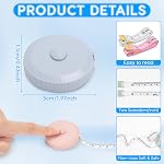 8 Bande de mesure du corps de Pcs, 60 Ruban de mesure de 1,5 M de pouce, ruban double face souple, tissu rétractable Premium Mini Bande de mesure pour les mesures du corps, couture, Adaptateur, main, artisanat