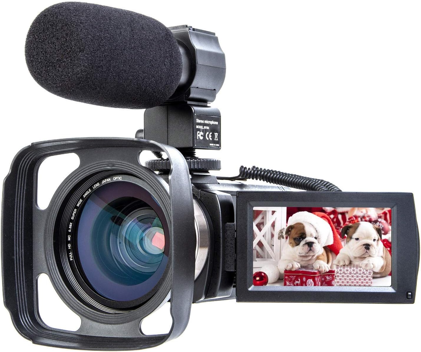 Camcorder Digital Video Camera Recorder Vlogging Camera Camcorder with Microphone 3.0 Inch Screen HD 24MP 1080P 30fps and 2 Batteries(303Sm)