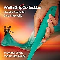 Vista 2 de Kitchen Mama WaltzGrip - Espátula de silicona platino para panqueques: resistente al calor, flexible, núcleo de acero inoxidable, antiadherente