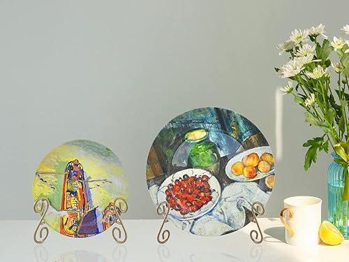 Miniatura 7 de QIMOND Soporte para platos, soporte pequeño de 6 pulgadas para exhibir, caballete de placa de hierro dorado para fotos, marcos de fotos, libros de