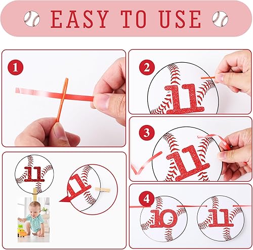 Miniatura 3 de Pancarta de fotos de conejo de Pascua para primer cumpleaños pancarta con purpurina para recién nacidos hasta 12 meses guirnalda de banderines para