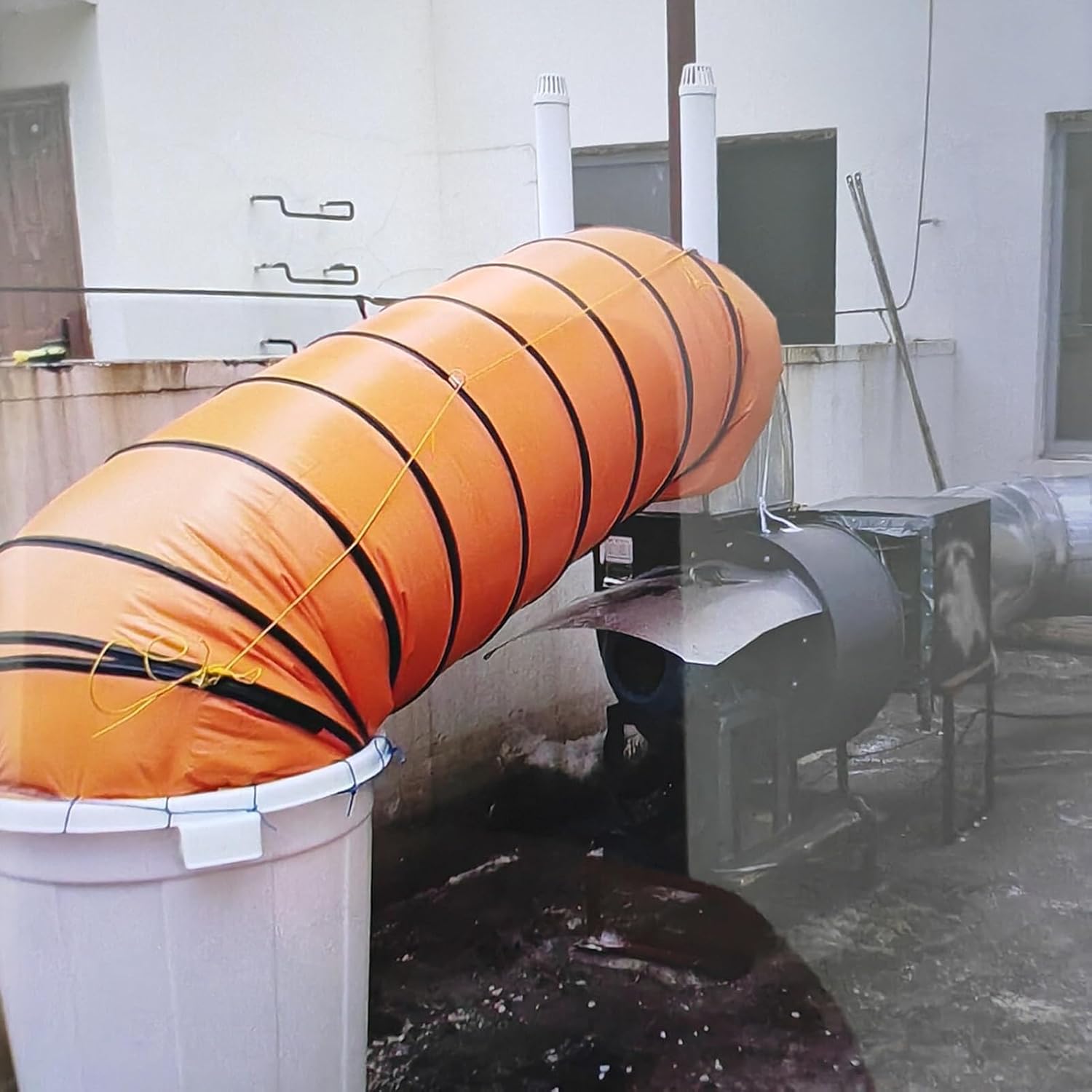 Flexible Ducting Ventilation Duct Hose, Utility Blower Fan Duct Hosing, Flexible Exhaust Fan Air Ducting with Adjustable Rope and D-Ring for Utility Blower Exhaust Fan