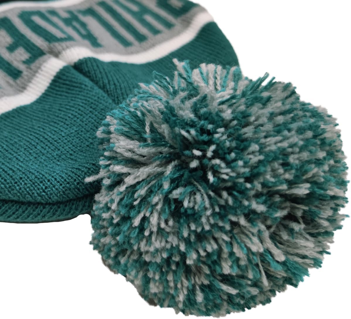 City Beanie Knit Hat with Pom Winter Cuffed Cap Sport Fans Gift for Men Women - Image 4