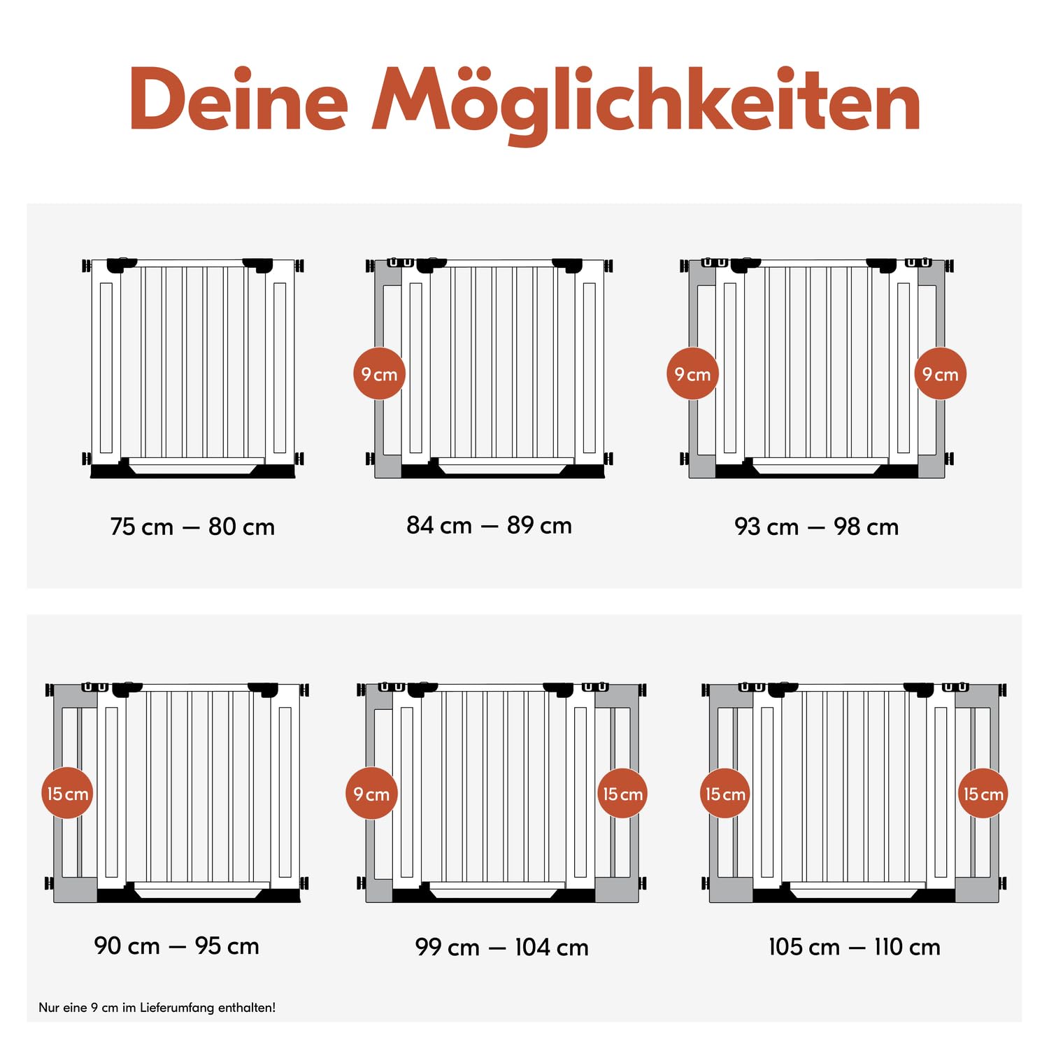 hauck 9 cm Verlängerung nur kompatibel mit Clear Step Easyclose Eco, Buche | Inklusive Verbindungsstifte, maximal 2 Verlängerungen je Gitter möglich - eine pro Seite