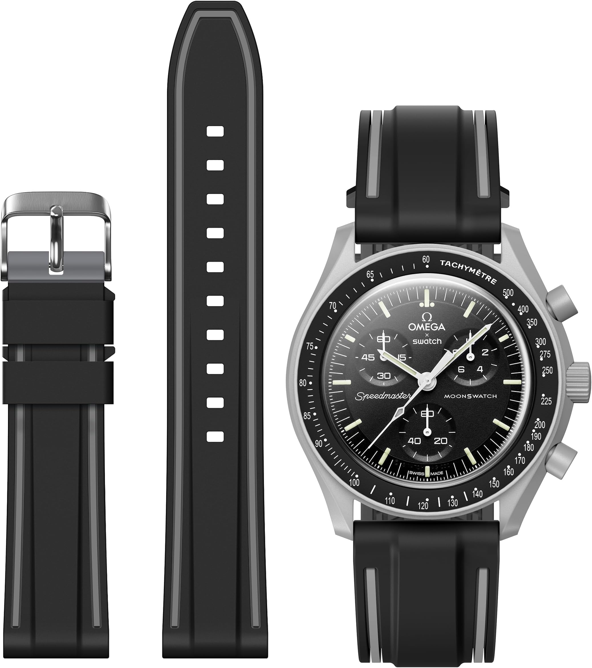 Strap for Omega x Swatch MoonSwatch/Rolex Watch/SEIKO Watch 20mm, Omega X Swatch Moonswatch Speedmaster Quick Release Silicone Strap