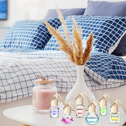 Miniatura 6 de Inbagi 60 unidades de 0.3 fl oz difusor de aceite esencial para coche botella colgante ambientador de coche botella difusor botella de vidrio vacío