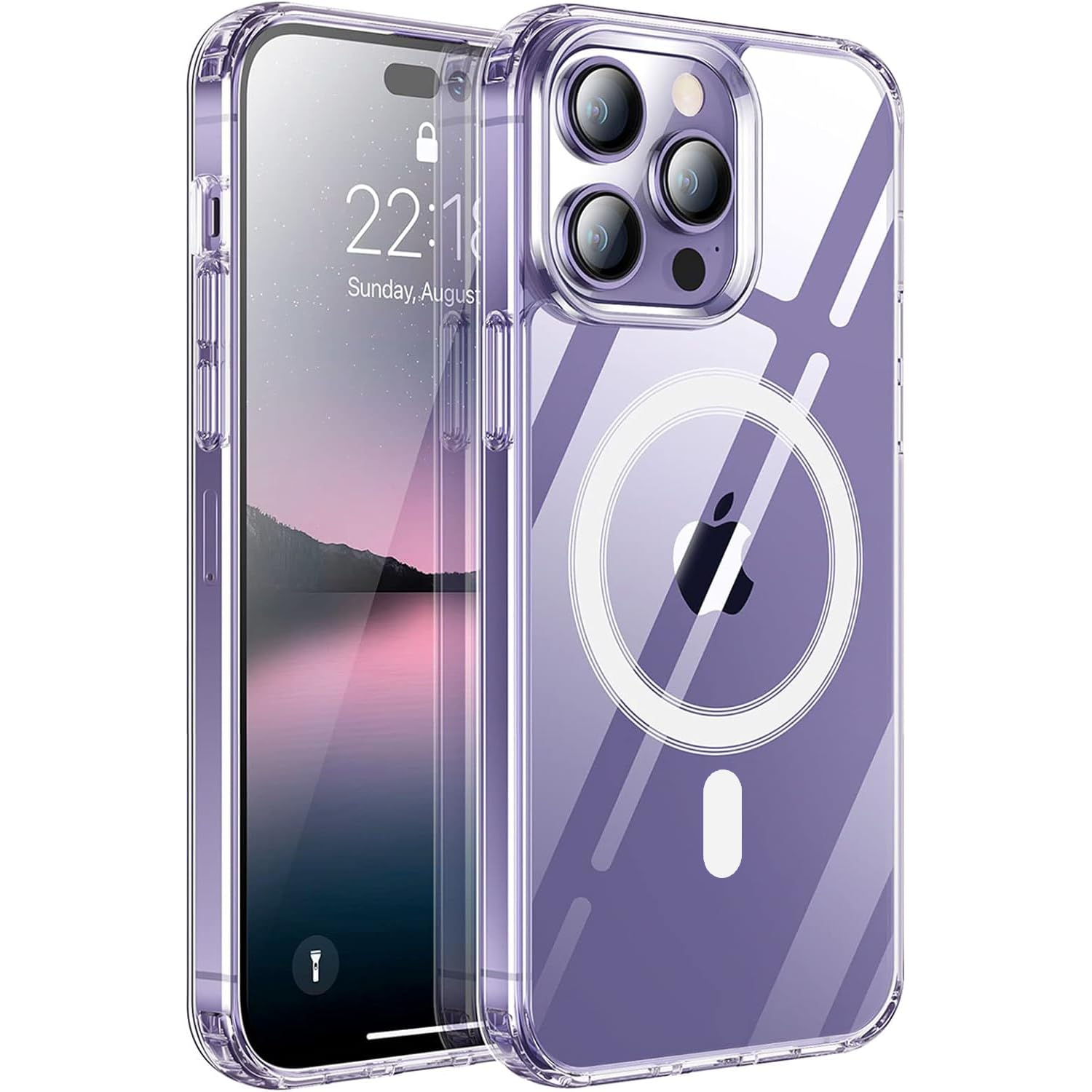 Oprimio Magnetische Hülle für iPhone 12 / iPhone 12 Pro - Transparente Handyhülle, Starker Magnet, Kratzfeste PC-Rückseite - Kompatibel mit MagSafe Zubehör