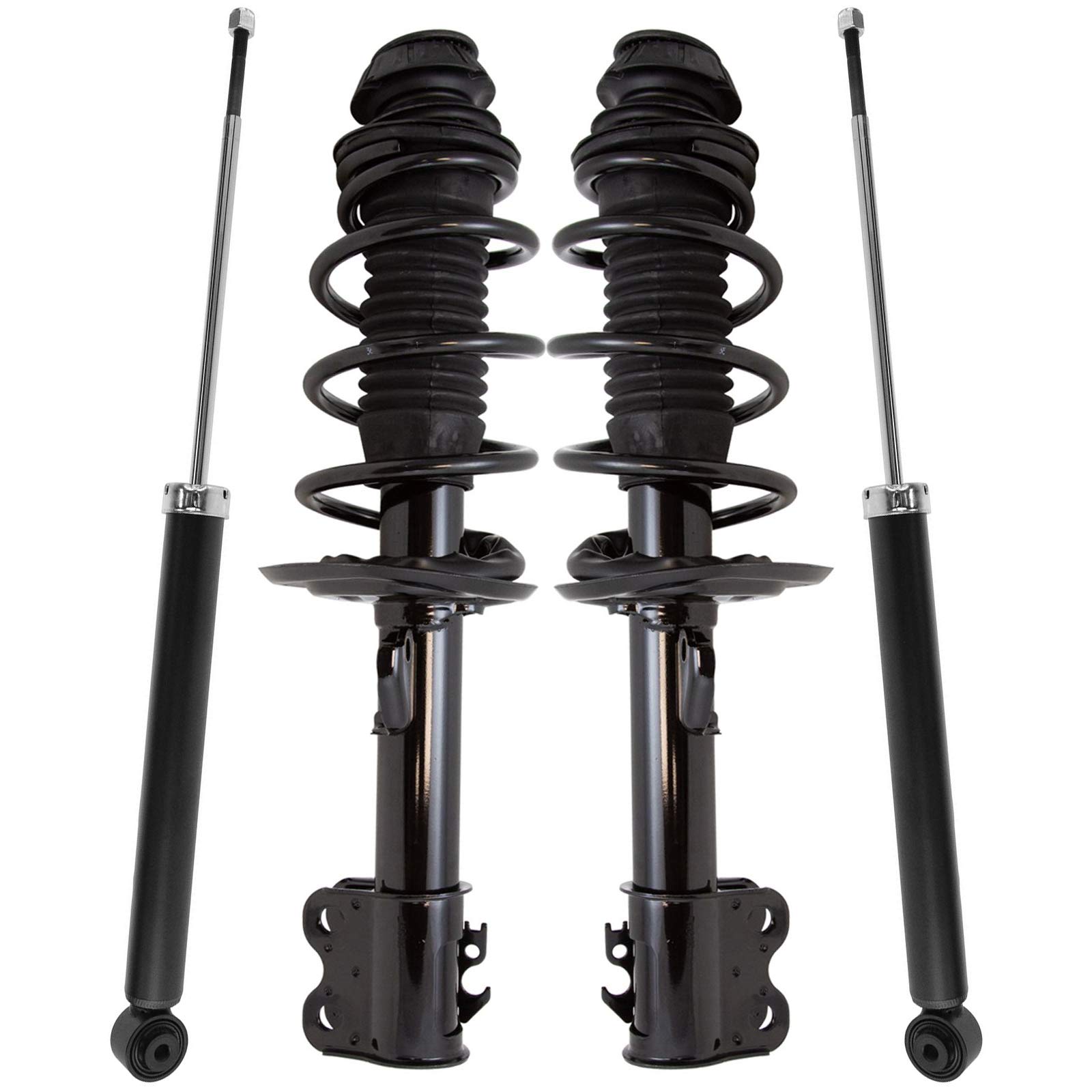 TRQFront and Rear Complete Strut Assembly & Shock Absorber Kit Complete Strut & Coil Spring Assembly Compatible with 2012-2015 Toyota Yaris