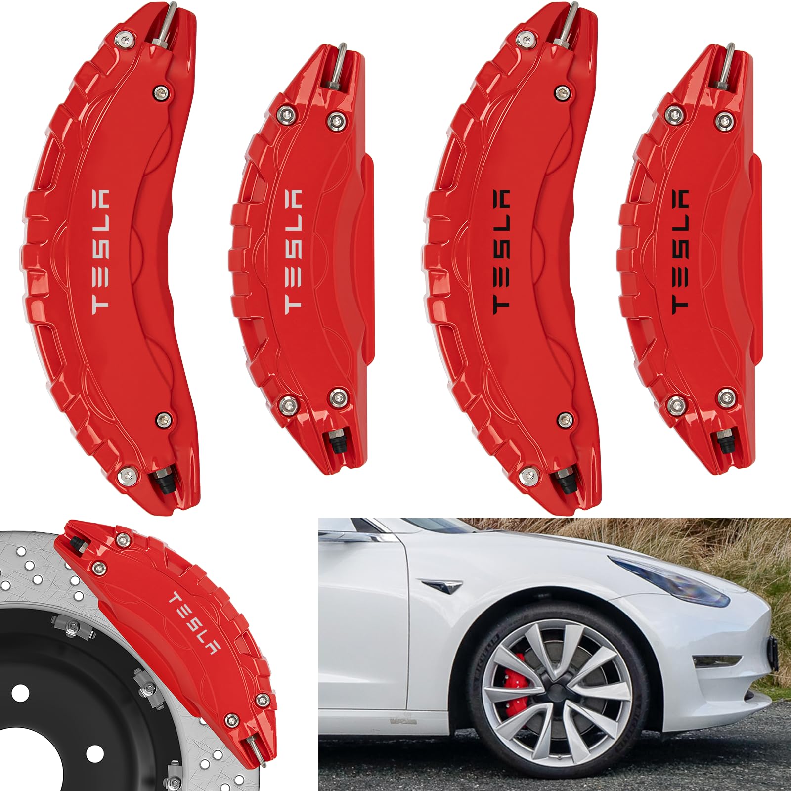 Caliper Covers Compatible with 20222023 Tesla Model 3, 18