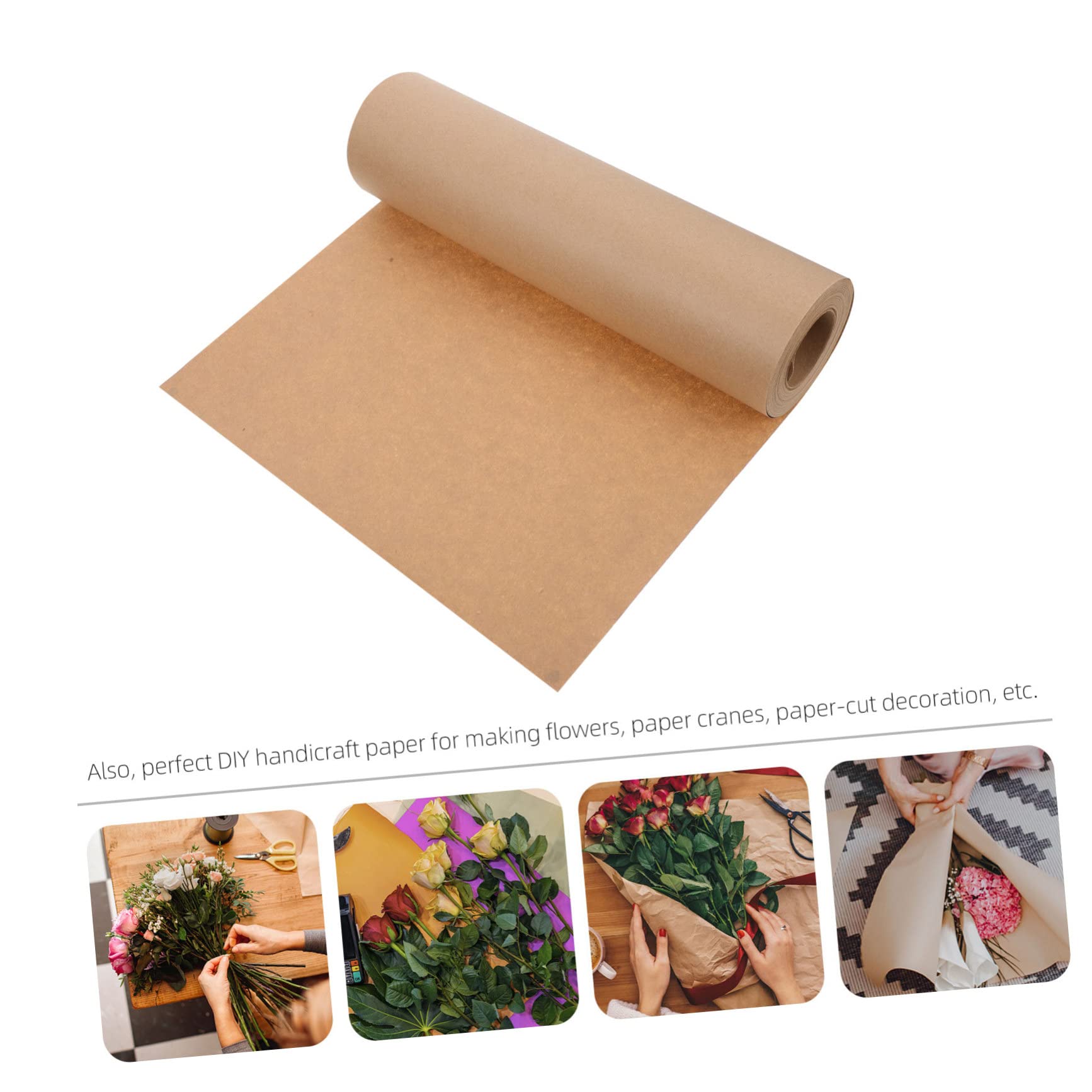 HOMSFOU Kraftpapier Rolle Braunes Packpapier für DIY Handwerksprojekte Hochzeiten und Dekoration Vielseitig Einsetzbar für Verpackungen und Bastelarbeiten