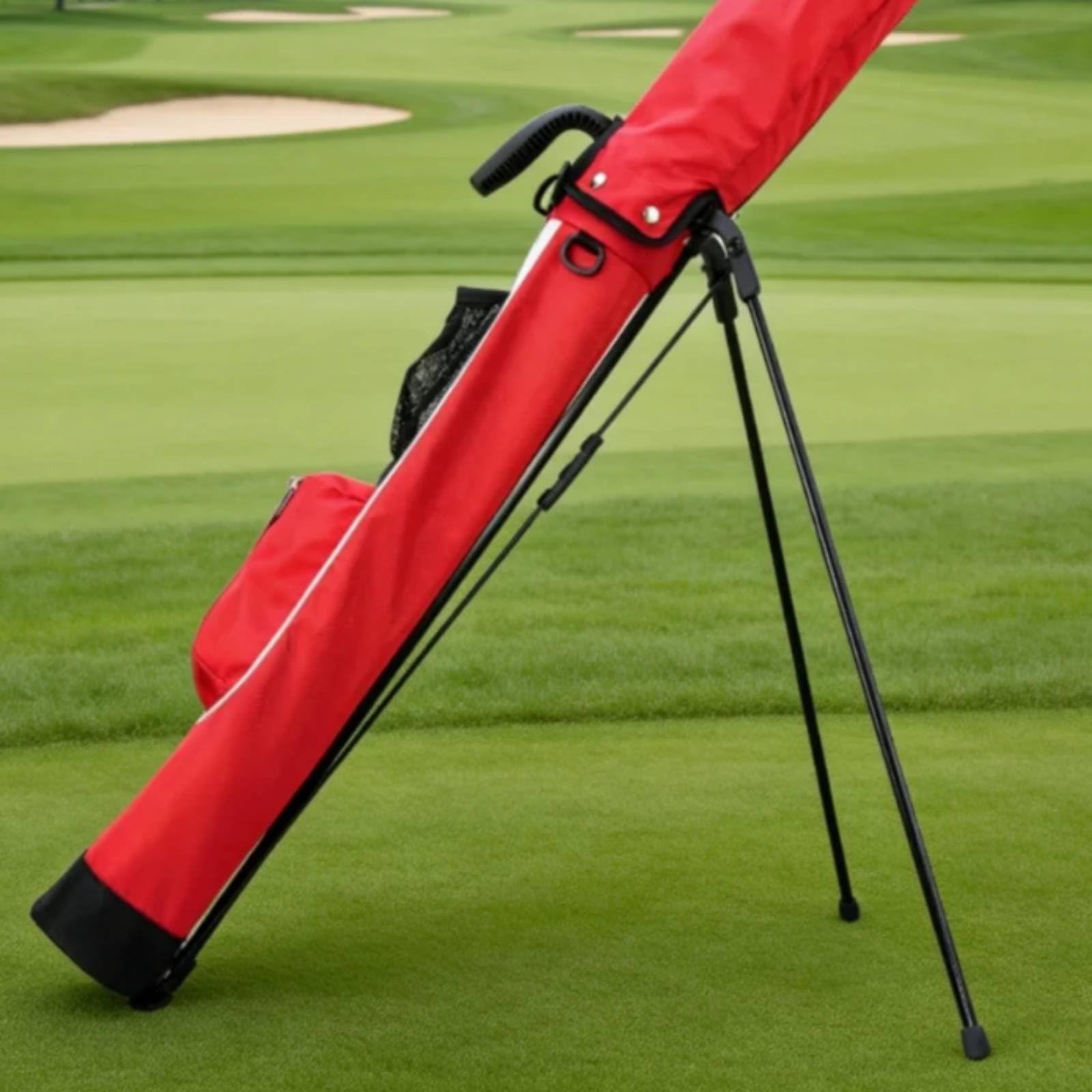 Amagogo Golf Ausrüstungsständer Golftasche Tragebag Standtasche Schlägertasche Ausrüstungstasche mit Klappbarem Ständer Und Wasserabweisendem Nylongewebe für
