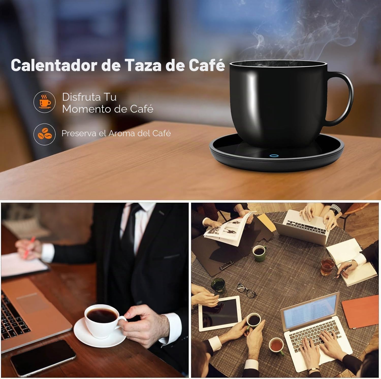 Azyh Calentador inteligente de velas y tazas con apagado automático, calienta de forma segura café, cacao, leche, velas, alimentos, para el hogar, la oficina y regalo