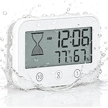 Shower Timer Waterproof, Digital LCD Bathroom Shower Clock with Suction Cup