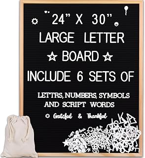 Large Felt Letter Board 24x30 Inch with 6 Sets of Letters