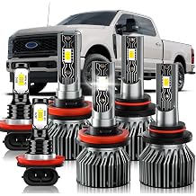 Compatible For 2023-2025 Ford F250 F350 F450 F550 XL XLT Super Duty High/Low Beam Fog Light Bulbs Kit, 600% Brightness 6500K White, Plug-N-Play, Pack of 6