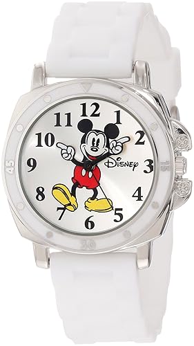 Disney Kids MK1103 Mickey Mouse Watch With White Rubber Band