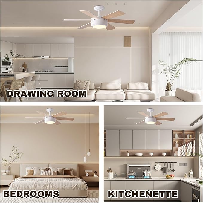 Ventilador de Techo 42 Pulgadas con Luz, Control Remoto y Ap miniatura 8