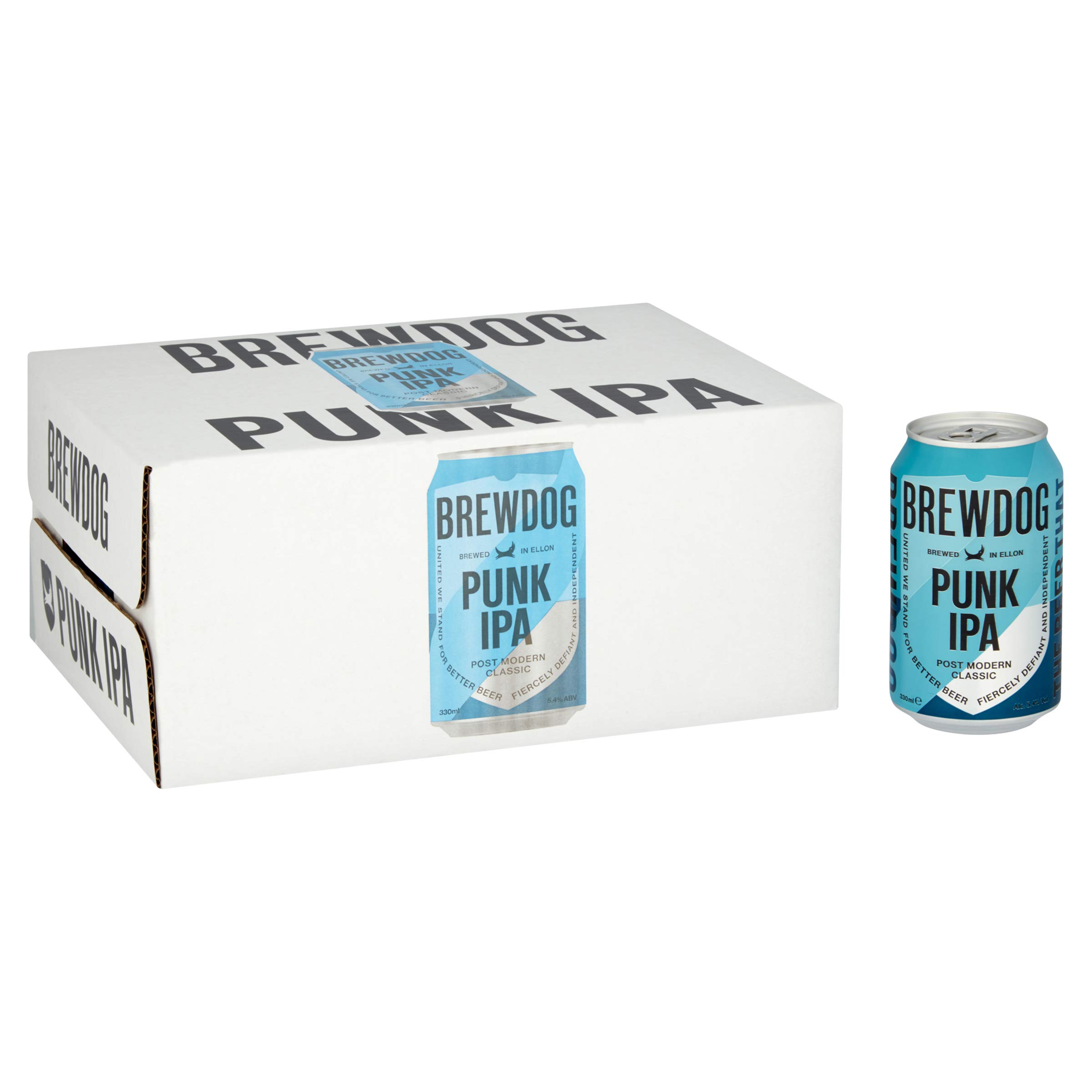 BrewDog - Punk IPA 5.4% - Cerveza Vegana - 330ml x 24 latas - 6 x 4 Pack