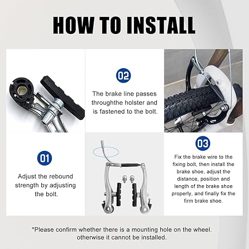 Miniatura 4 de Juego de frenos de bicicleta tipo V delanteros y traseros para bicicleta, palanca de freno MTB, kit de cables interiores y exteriores con llaves