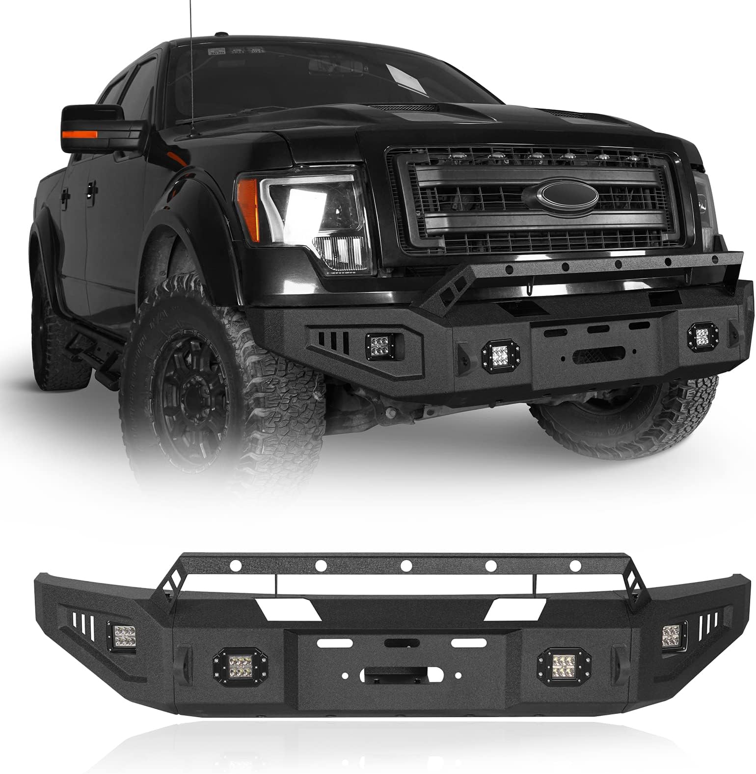Hooke Road F150 Full Width Front Bumper w/Winch Plate for