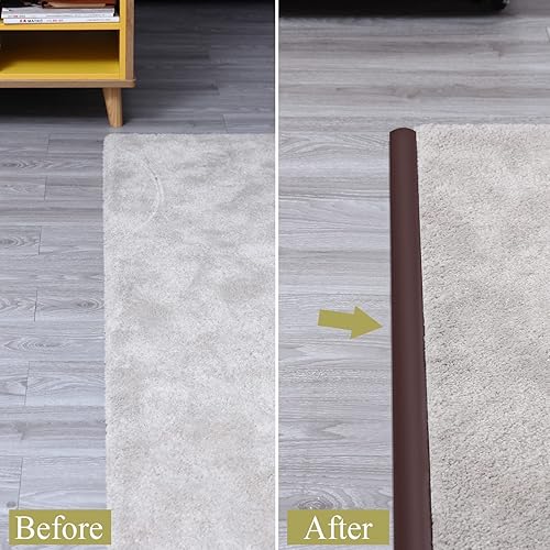 Miniatura 5 de Tira de transición de piso de 9.8 pies, borde de transición de alfombra a azulejos, adecuado para umbral de puertas (altura de la cubierta dentro de