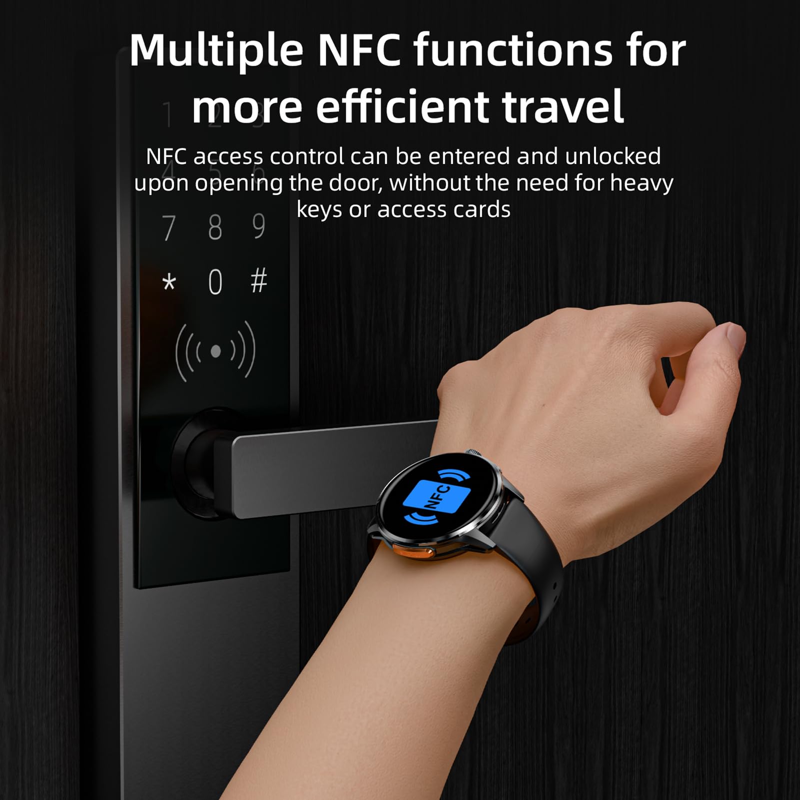 Jectse Smart Watch 4G LTE Smartwatch Cellulare 4G con Display HD da 1,6'' Fotocamera Rotante Batteria a Lunga Durata Modalità Multi Sport Chiamate SIM NFC per Uomo Donna (BLACK)