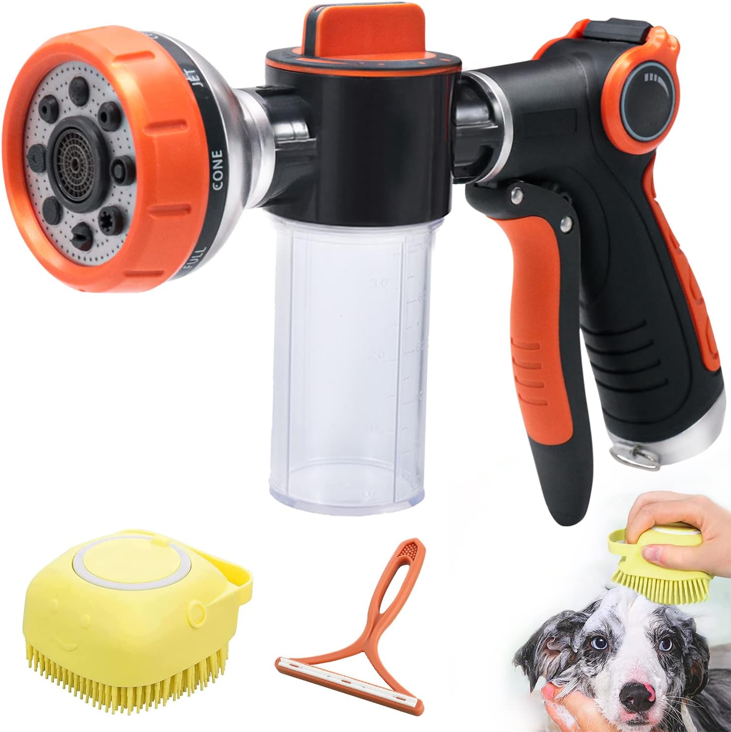 4in1 Dog Washing Hose Attachment Dog Wash Sprayer Car