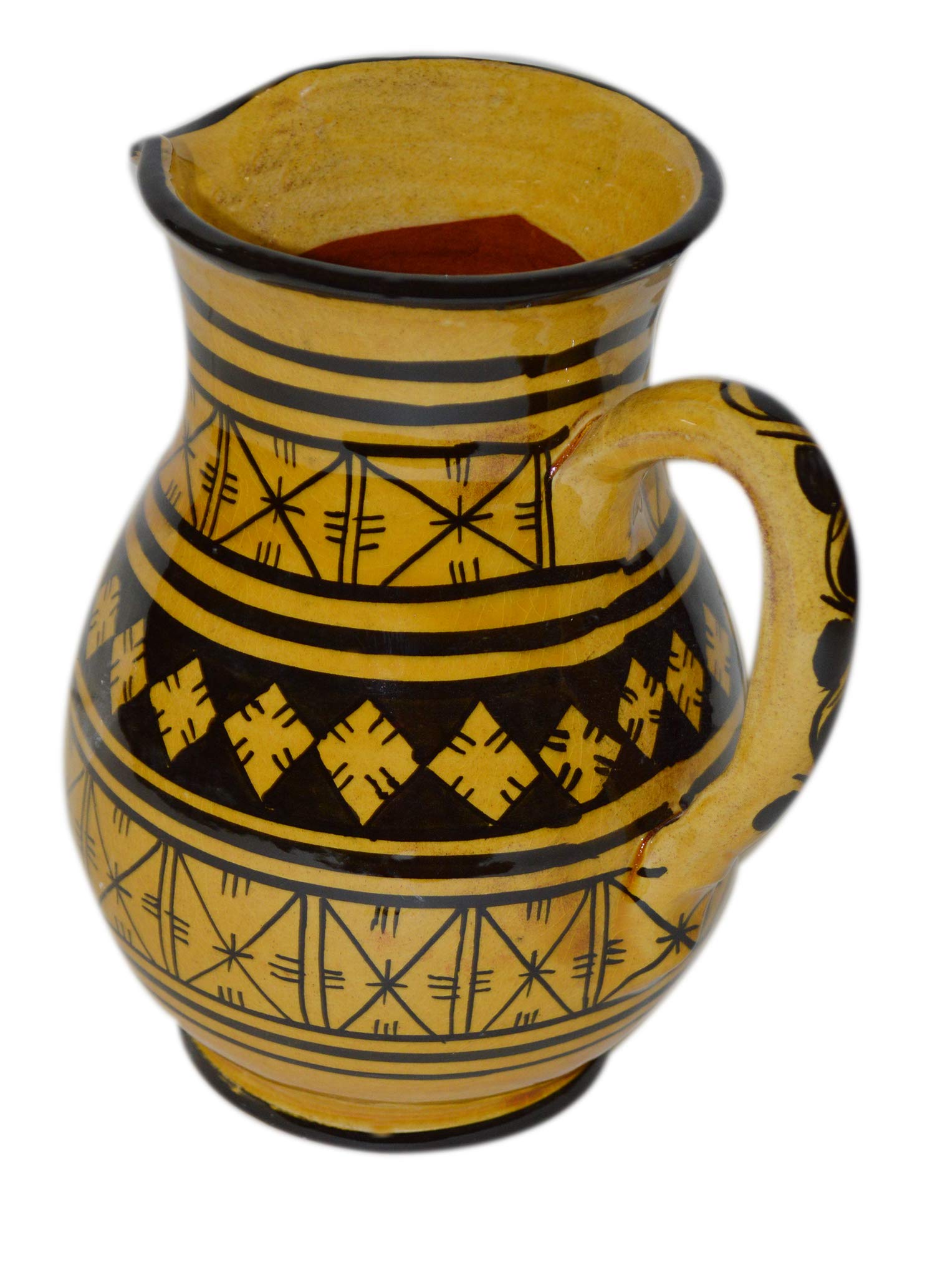 Moroccan Pitchers Sangria Handmade Ceramic Carafe Beverage Dispenser Jar Cooler Easy Pour 58 oz