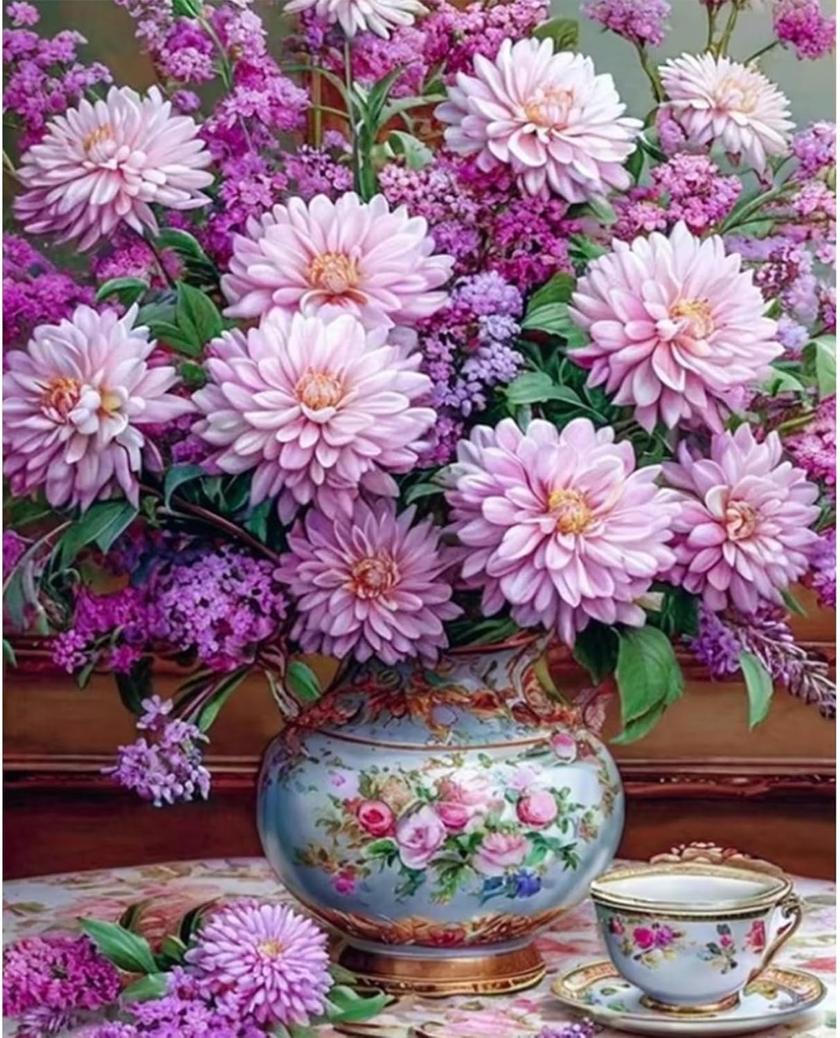 NAHUIGOOD Cross Stitch Kits for Adults, Stamped Cross Stitch Kits for Beginners, Needlepoint Cross-Stitch Patterns Embroidery Kits Arts and Crafts for Home Decor Chrysanthemum11Ct50X70Cm